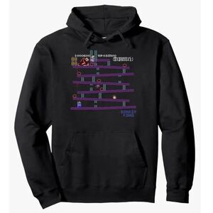 Nintendo Donkey Kong Video Game Graphic Hoodie Black Small